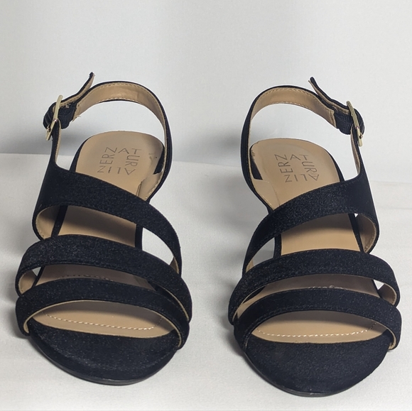 NEW Naturalizer Womens Taimi Adjustable Evening Sandals Sz 8 black metallic - Picture 3 of 4
